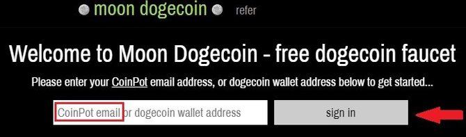 Регистрация на Moon Dogecoin