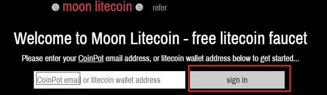 Регистрация на Moon Litecoin