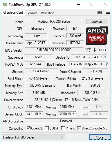 Видеокарта Radeon RX580 для майнинга