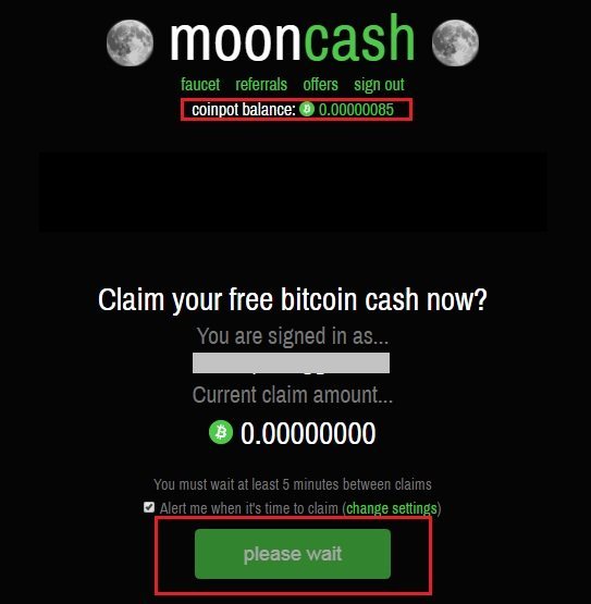 Заработок монет на Moon Cash